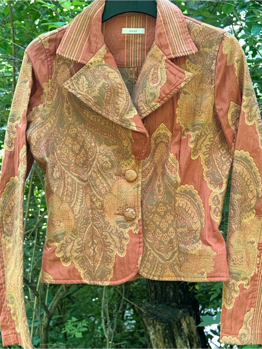 Vintage Y2K GASP Paisley Tapestry Blazer Jacket